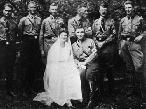 Adolf Hitler at Martin Bormann's wedding